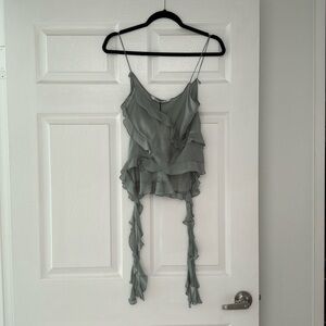 ZARA RUFFLE CAMISOLE BLOUSE TOP
